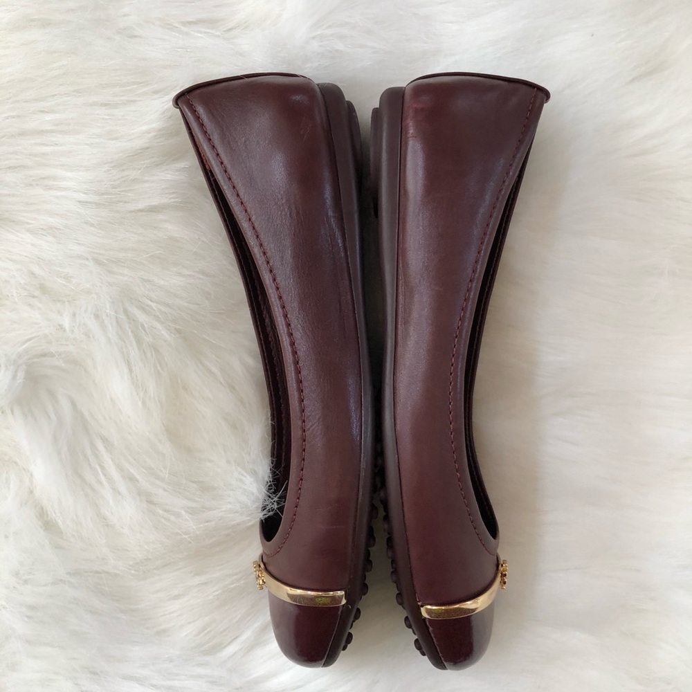 Tory Burch Pacey driver plum wine cap toe flat - Picture 6 of 11
